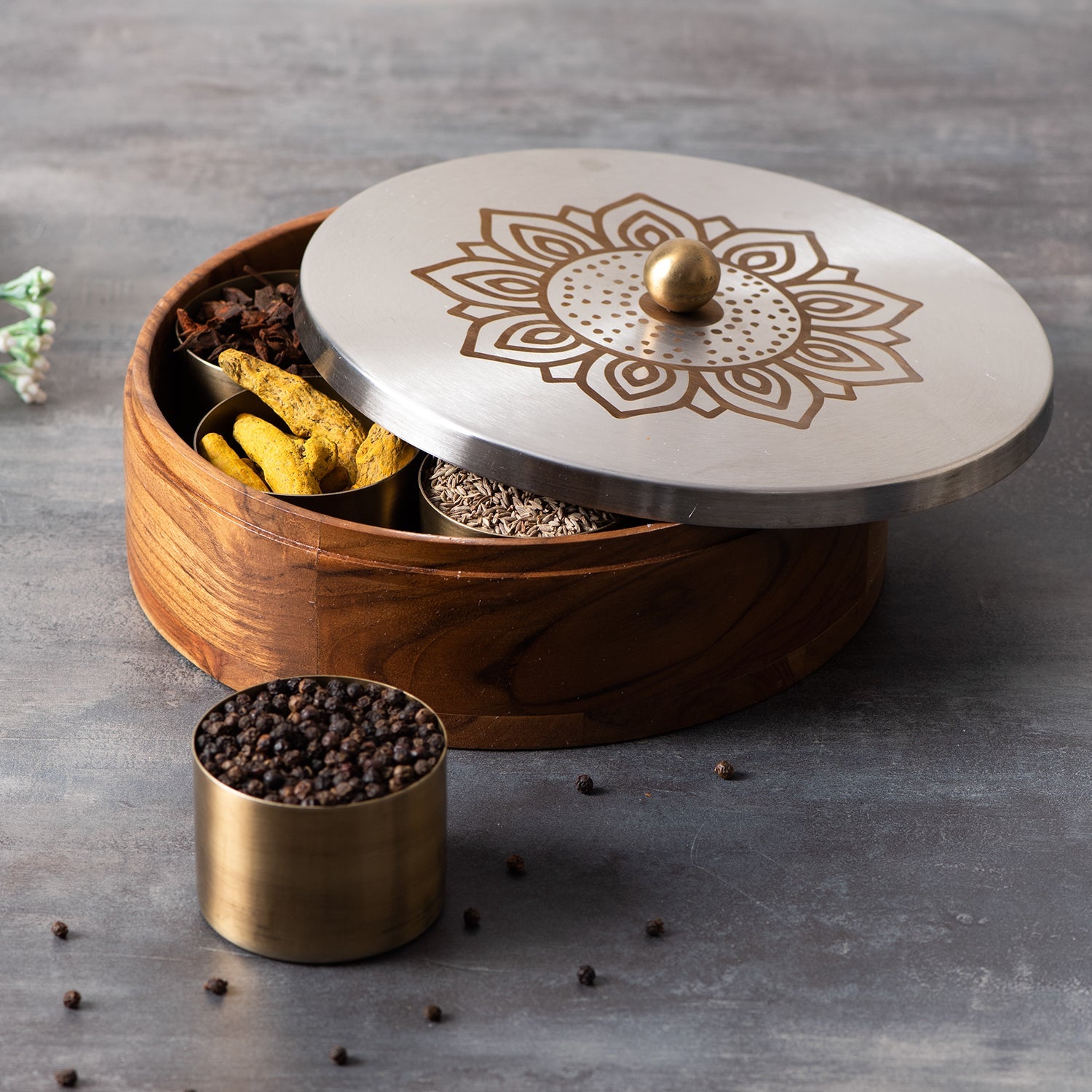 Mandala Lazer Printed Chapatti & Masala Set