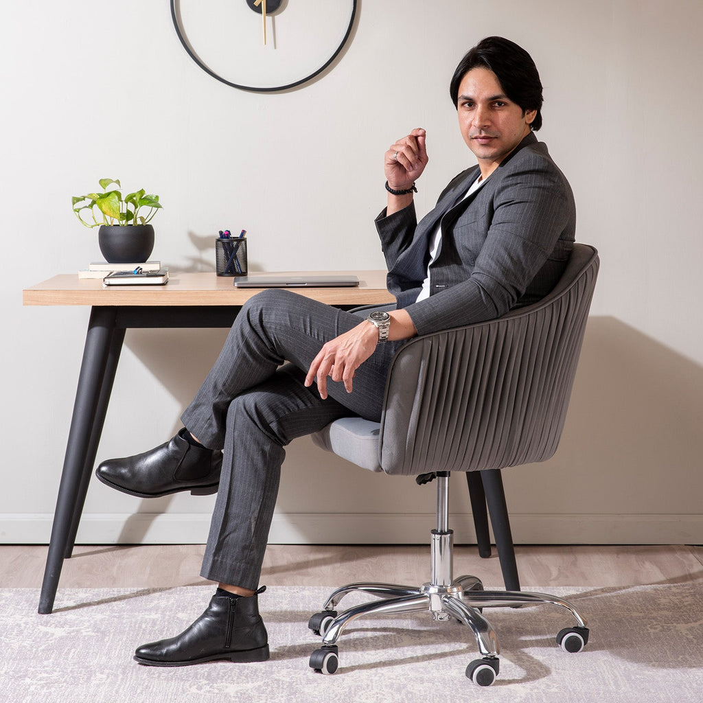 Home Office Chair With Wheels Grey