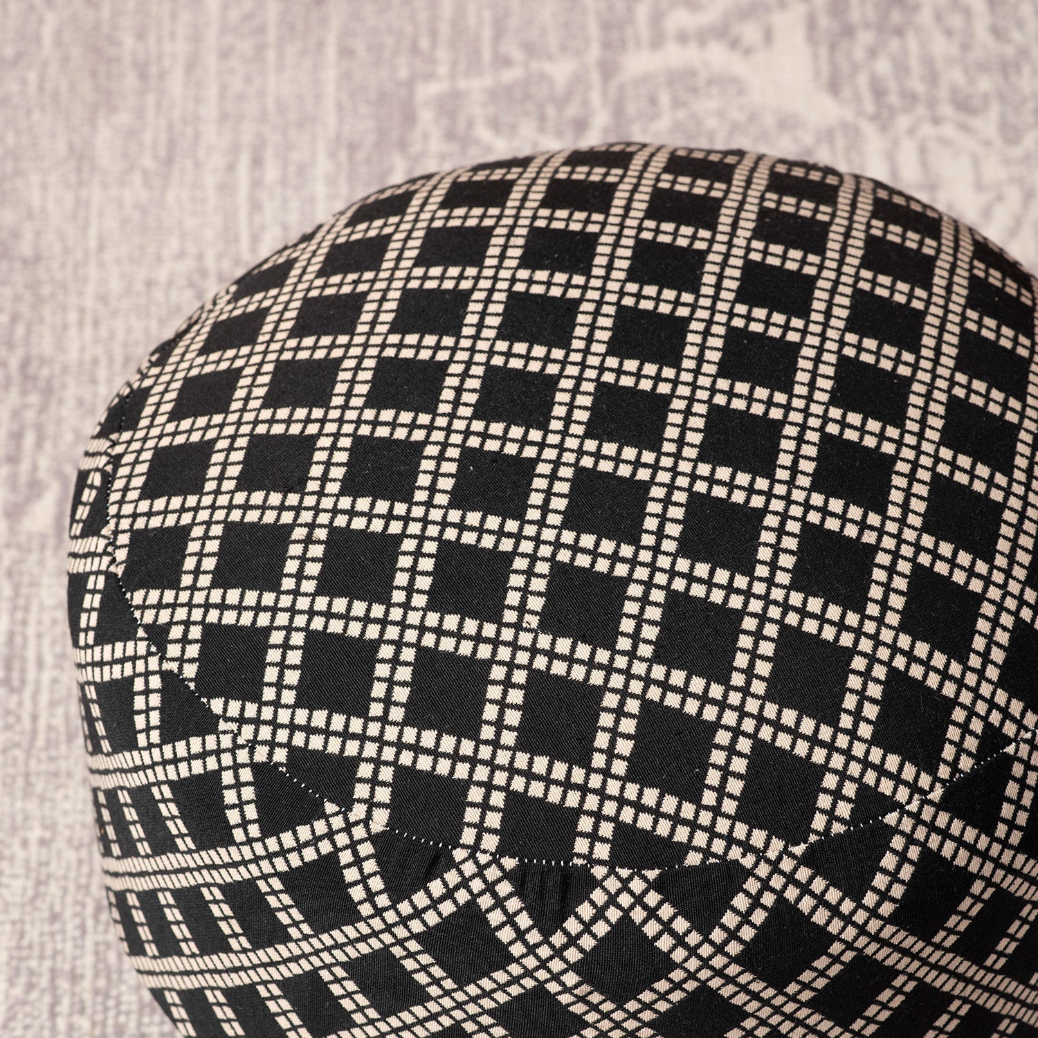 Black Diamond Woven Ottoman Set of 2