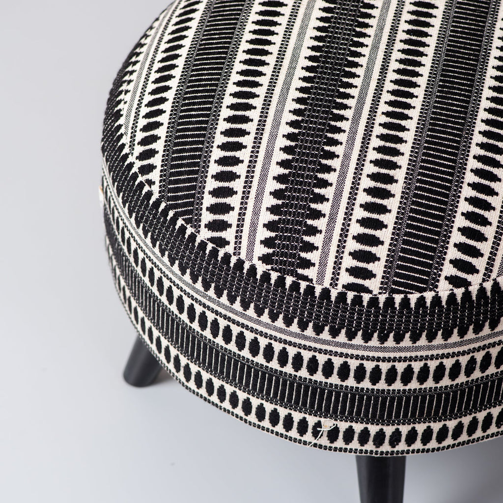 Black & White Bohemian Ottoman