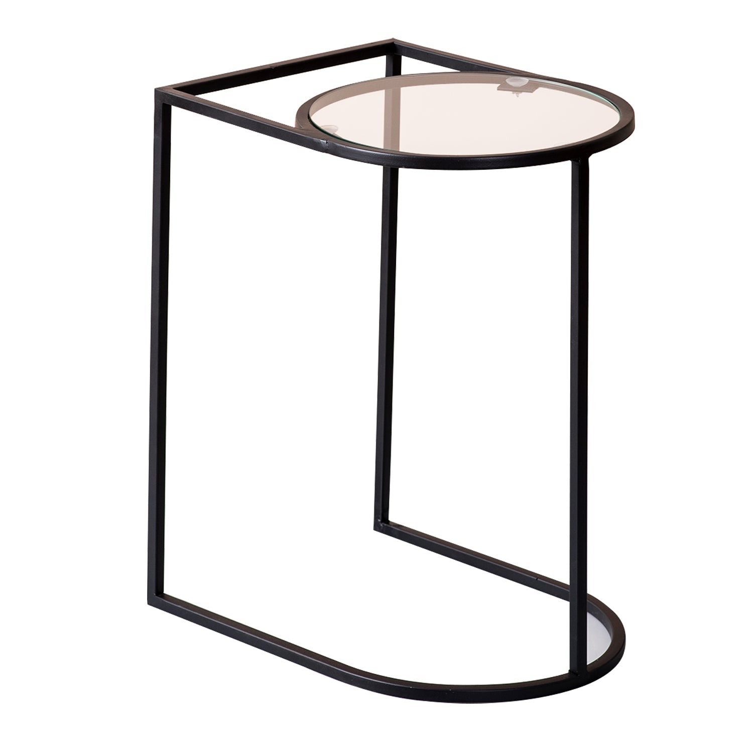 Contemporary Metallic Magazine End Table in Black Color Set of 2