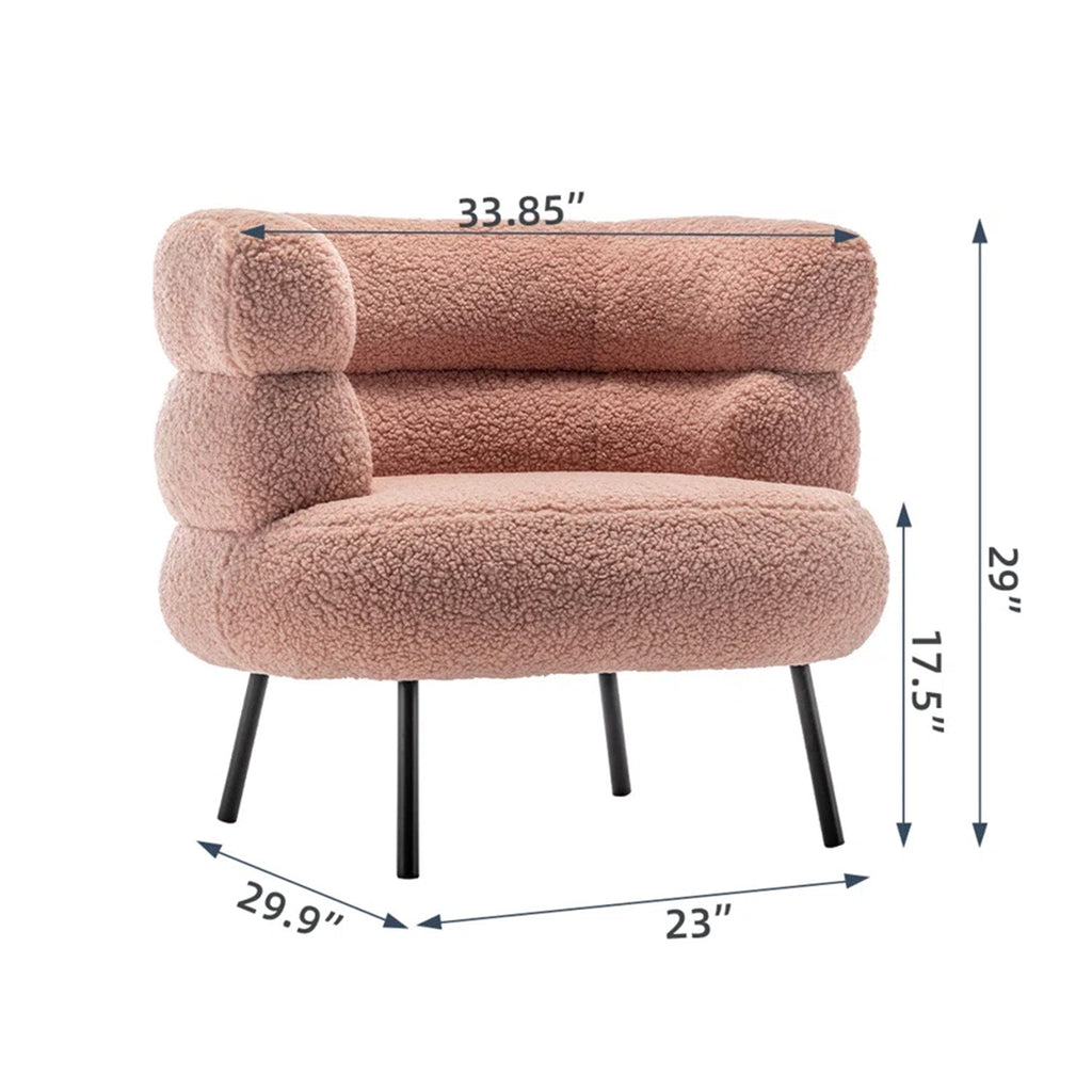 Exquisite Boucle Accent Chair Design Pink