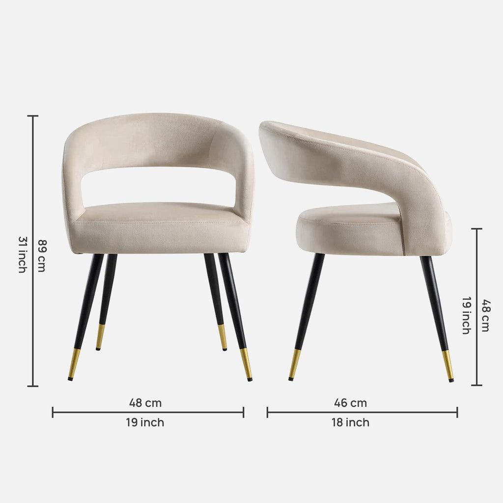 Italian Renaissance Style Chair Velvet Beige