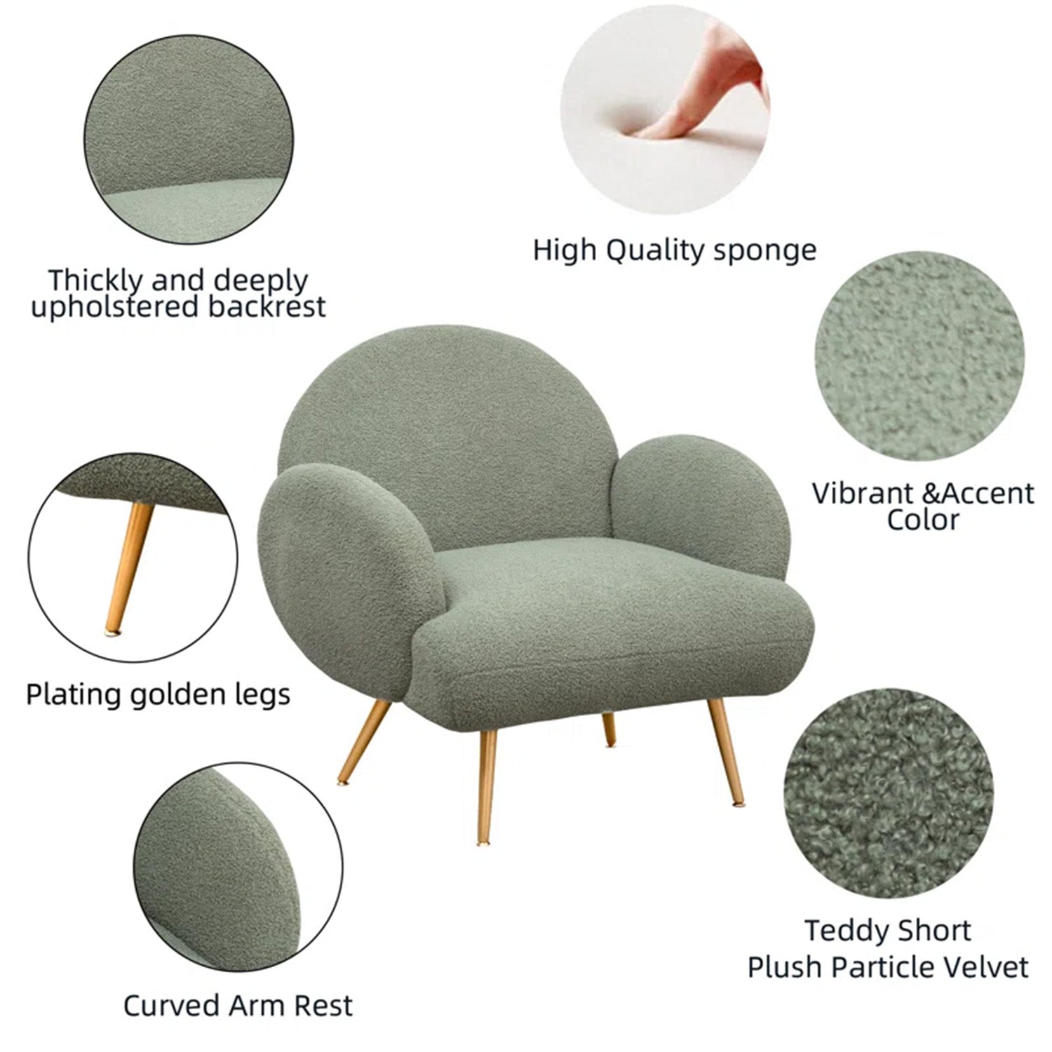 Mellow Loopback Lounge ArmChair in Green Color | Nestroots