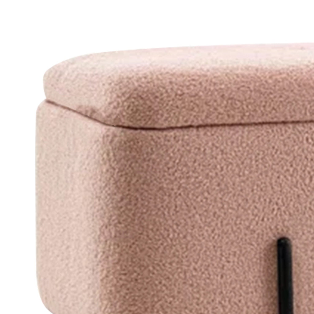 Petal Perch Pink Ottoman Bench With Storage | Nestroots
