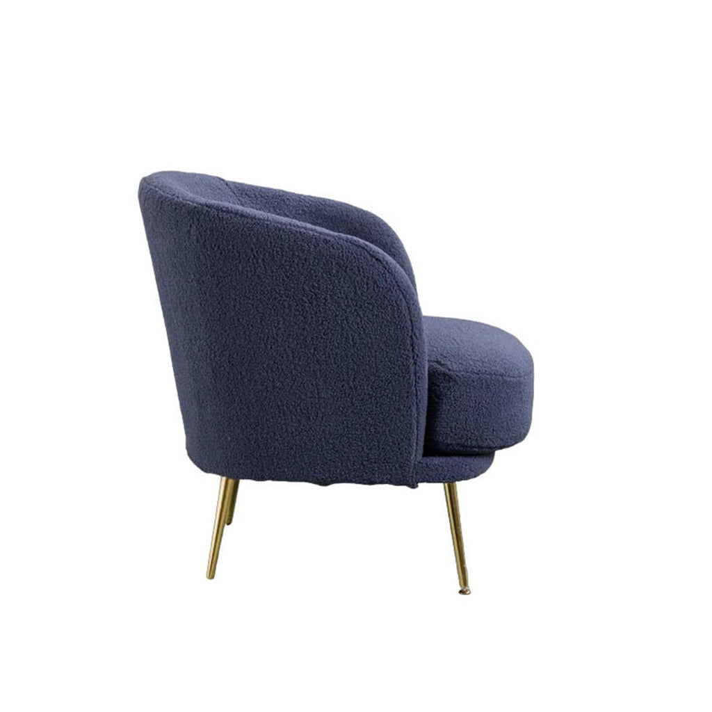 Plush Velvet Accent Chair Blue
