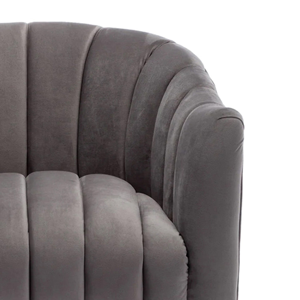 Velvet Stitch Lounge Chair Grey