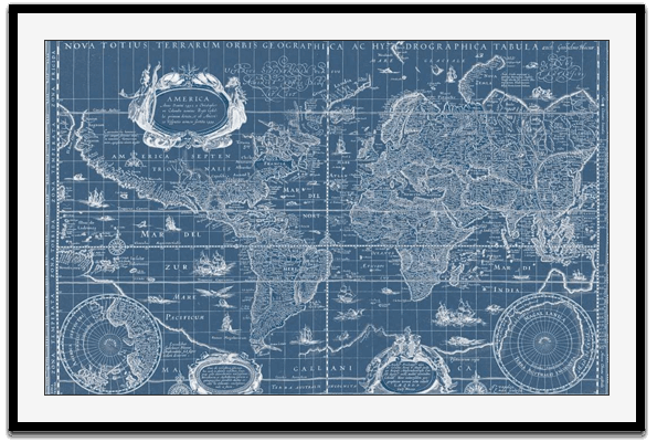 Blue Print World Map