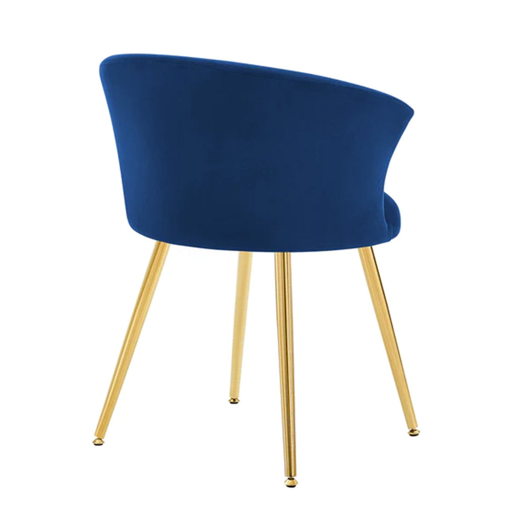 Curvy Back Velvet Chair Blue