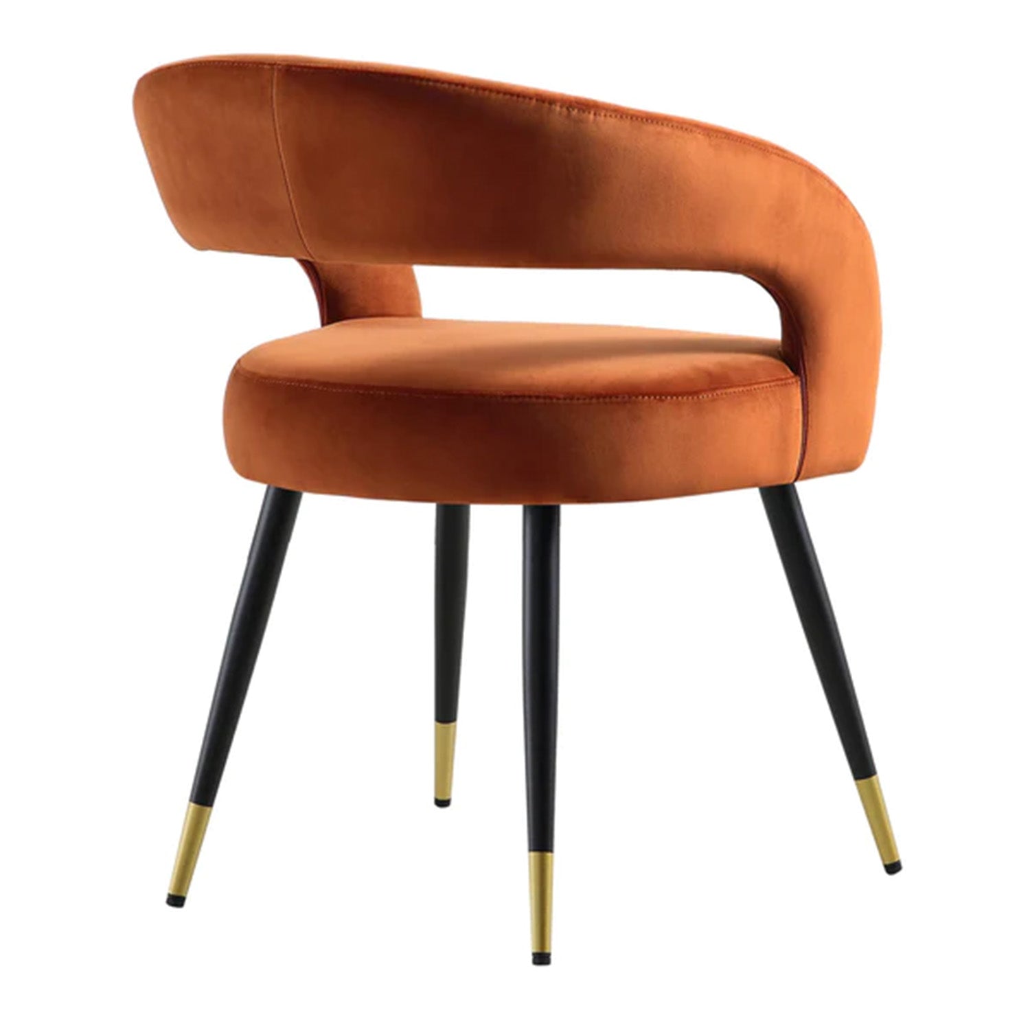 Italian Renaissance Style Chair Velvet Orange