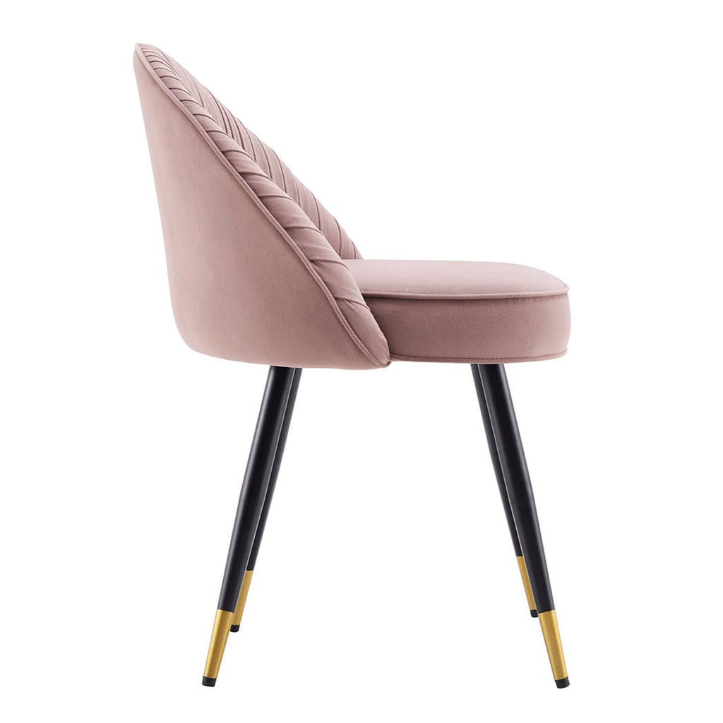 Minimalist Velvet Dining Table Chair Pink