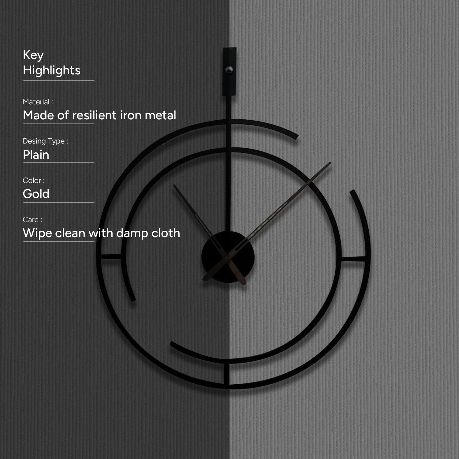 Ravenous Black Dial Wall Clock