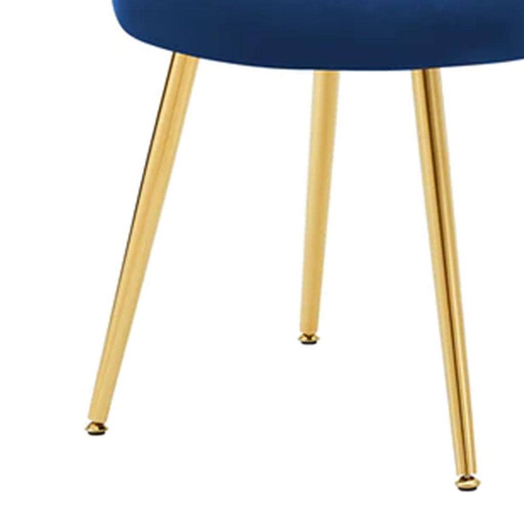 Curvy Back Velvet Chair Blue