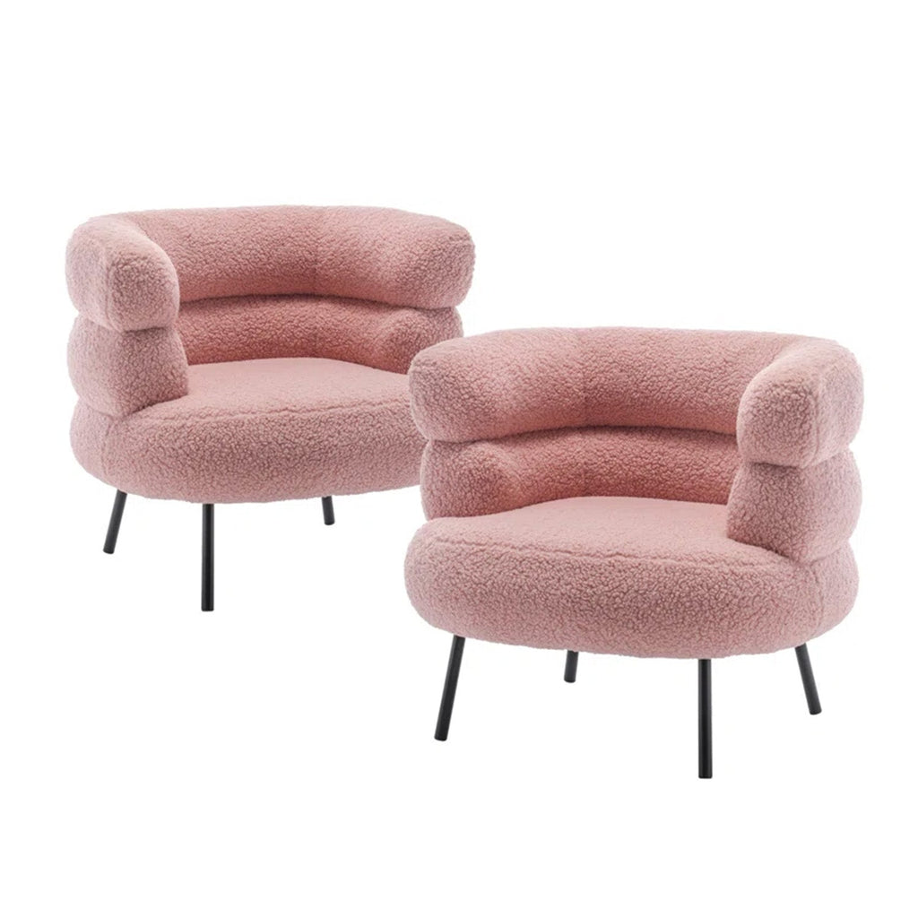 Exquisite Boucle Accent Chair Design Pink