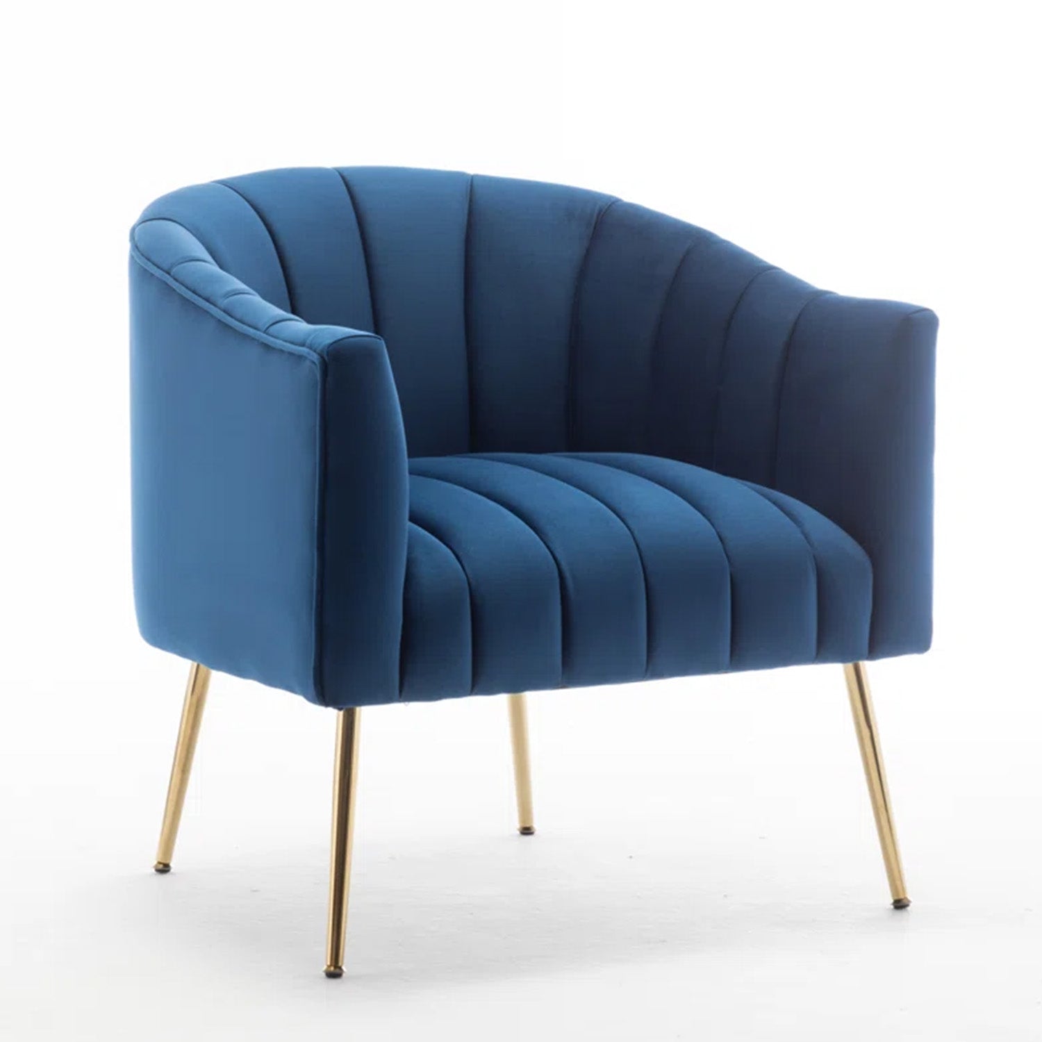 Gilded Lounge Armchair Elegance Velvet Blue
