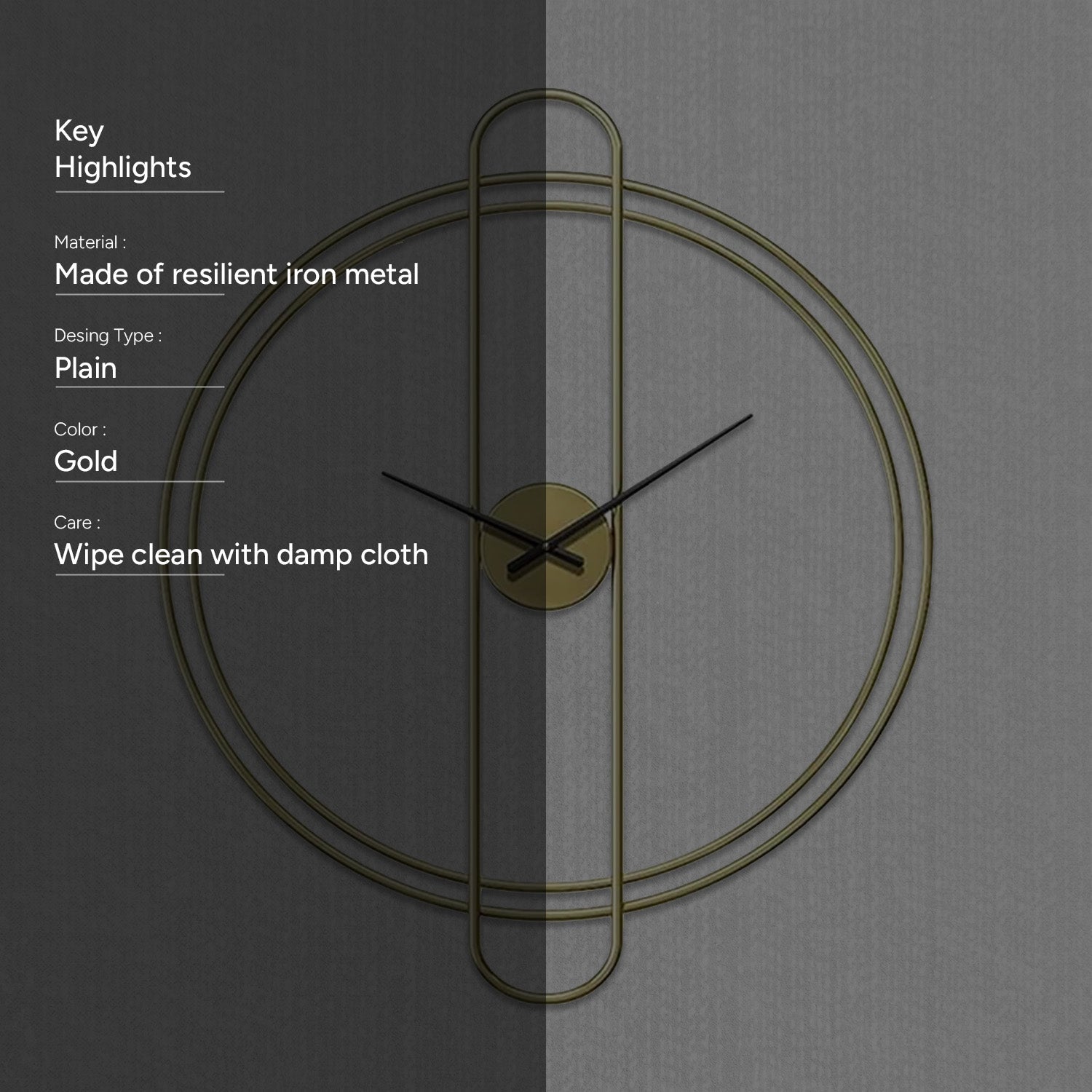 Regal Gold Display Wall Clock