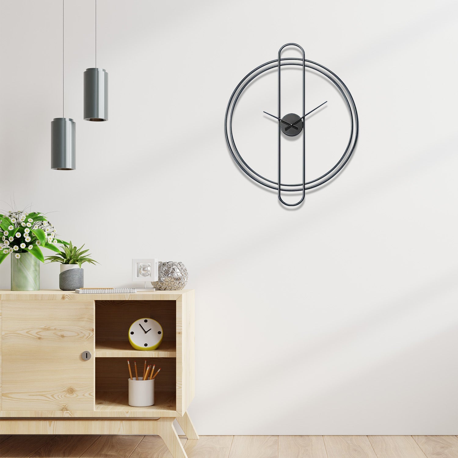 Gunmetal Hour Display Wall Clock