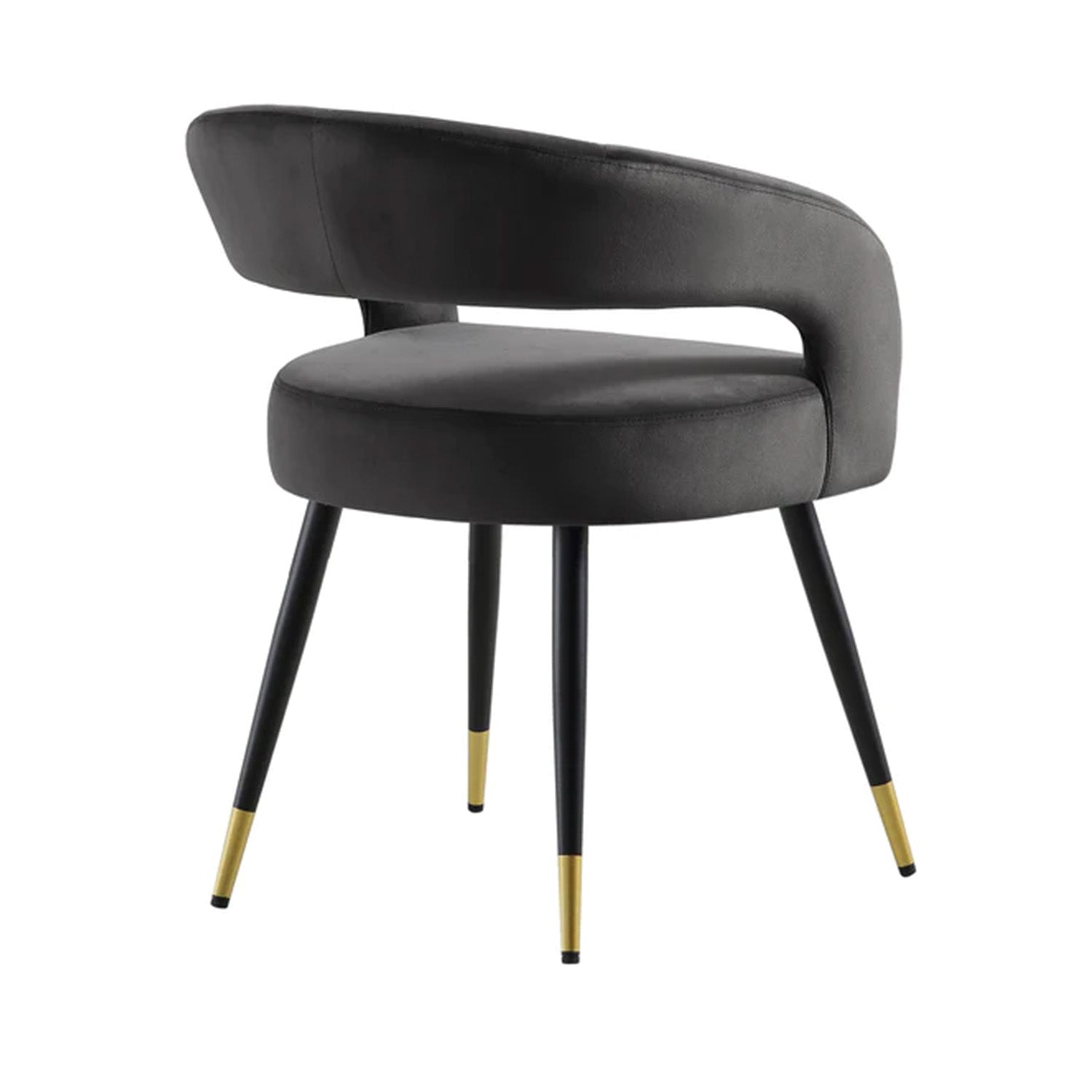 Italian Renaissance Style Chair Velvet Black