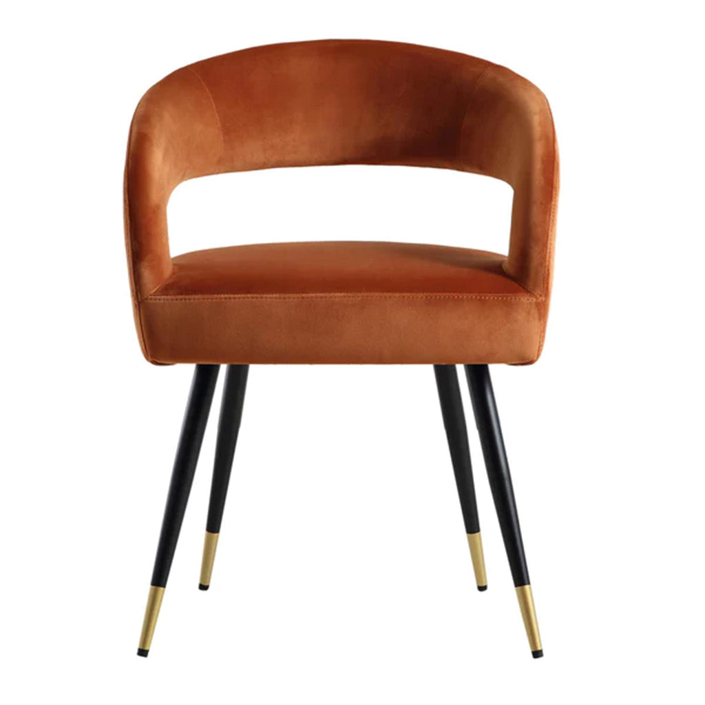 Italian Renaissance Style Chair Velvet Orange