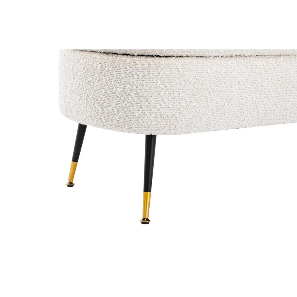 Ivory Escape Ottoman Bench With Storage | Nestroots