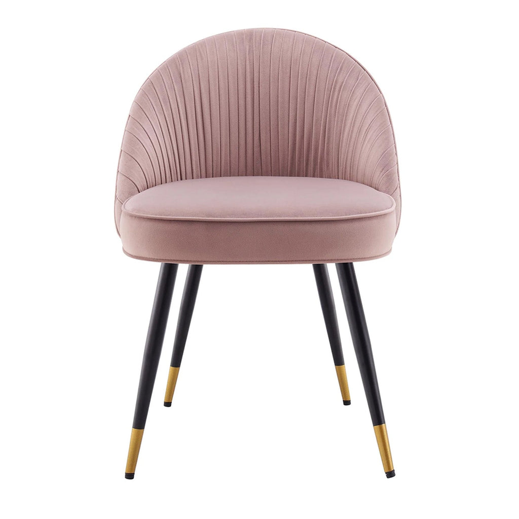 Minimalist Velvet Dining Table Chair Pink