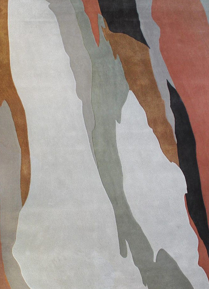 Abstract Stroke Wool Botanical Silk & Wool Carpet