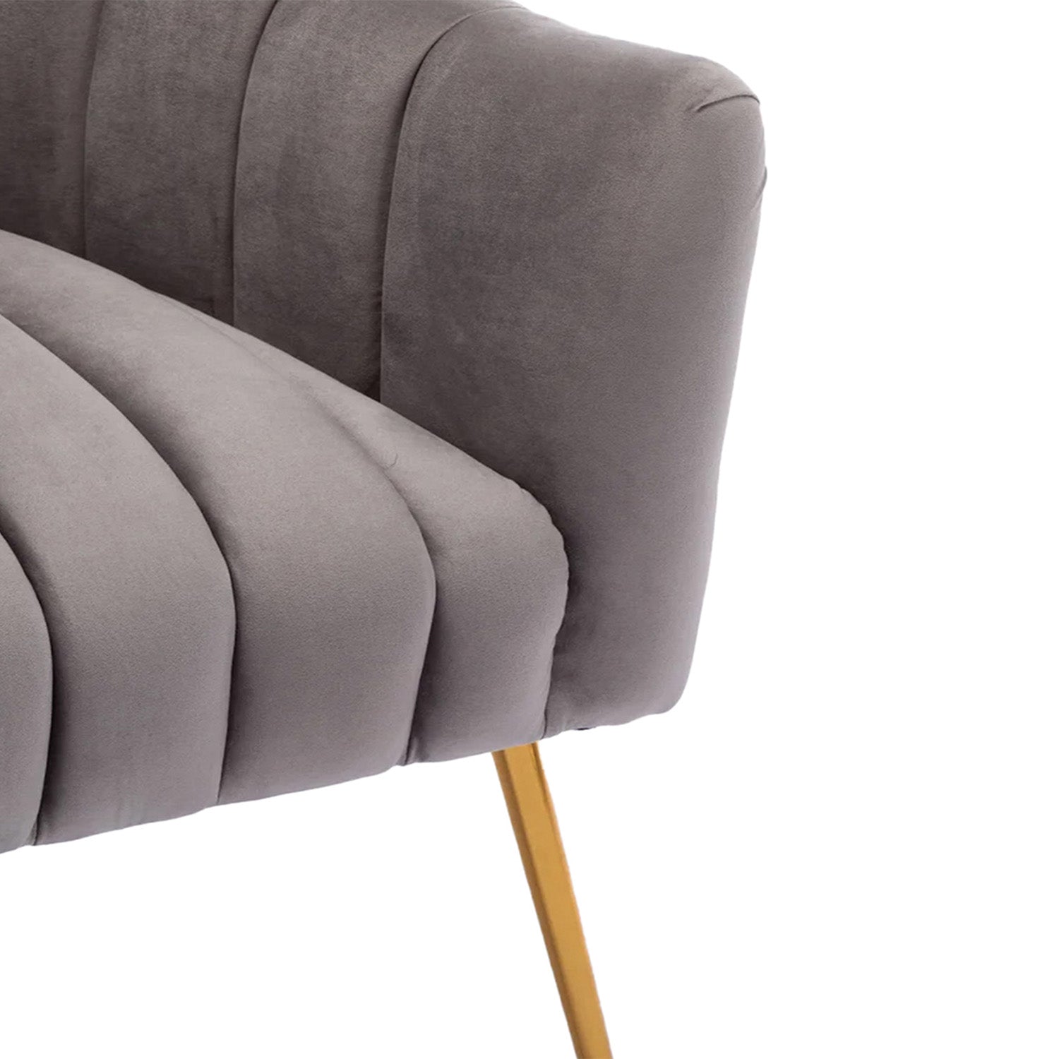 Velvet Stitch Lounge Chair Grey