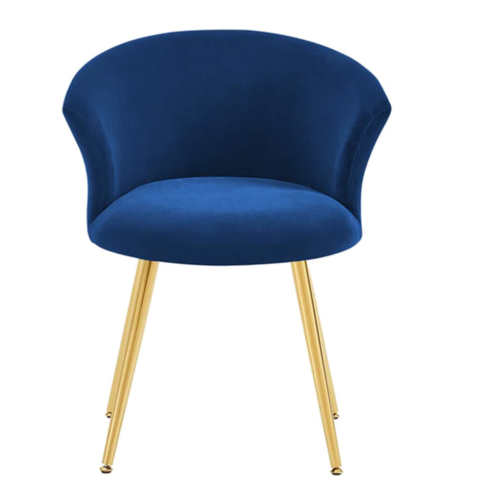 Curvy Back Velvet Chair Blue