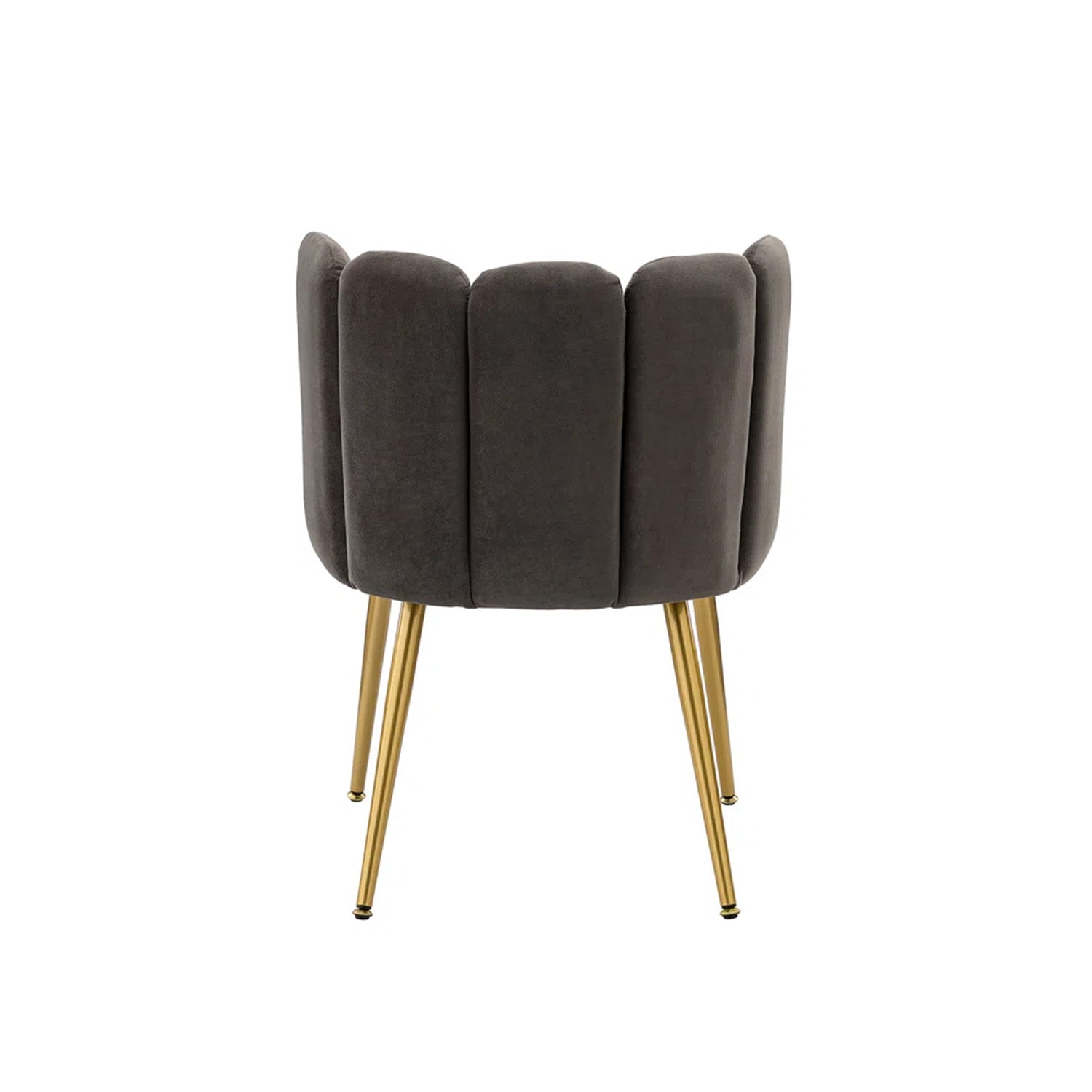 Elegant Velvet Petal Back Chair Grey