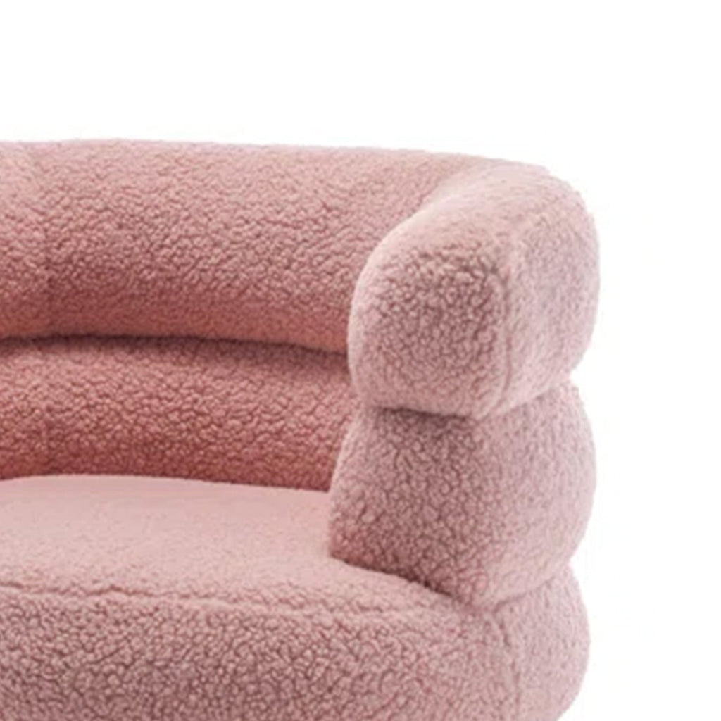 Exquisite Boucle Accent Chair Design Pink