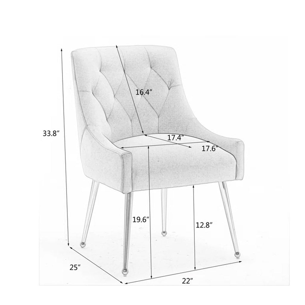 Glamorous Velvet Dining Chair Blue