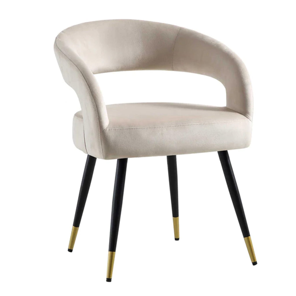 Italian Renaissance Style Chair Velvet Beige