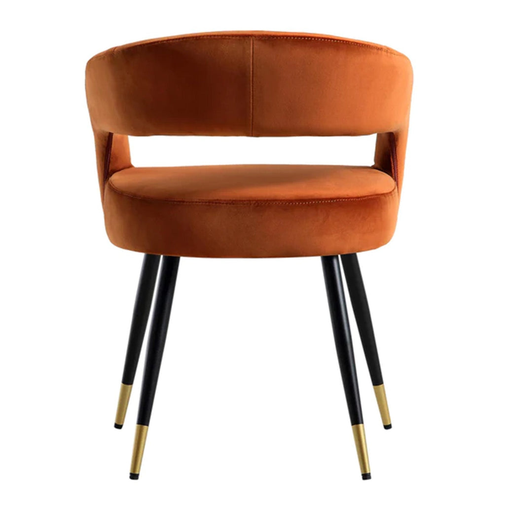 Italian Renaissance Style Chair Velvet Orange