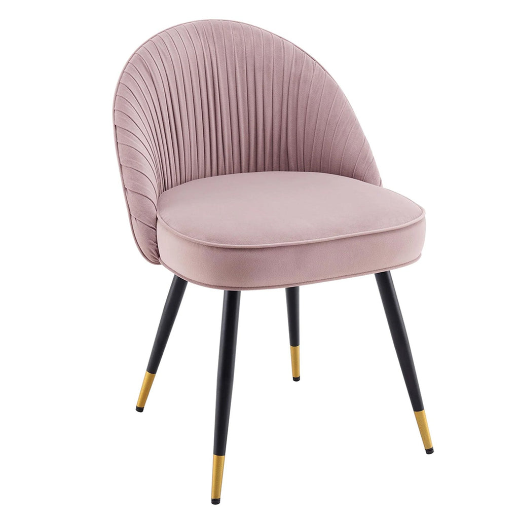 Minimalist Velvet Dining Table Chair Pink