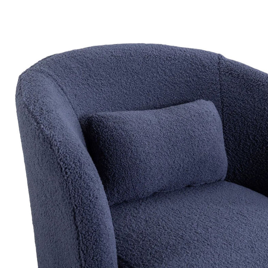 Plush Velvet Accent Chair Blue