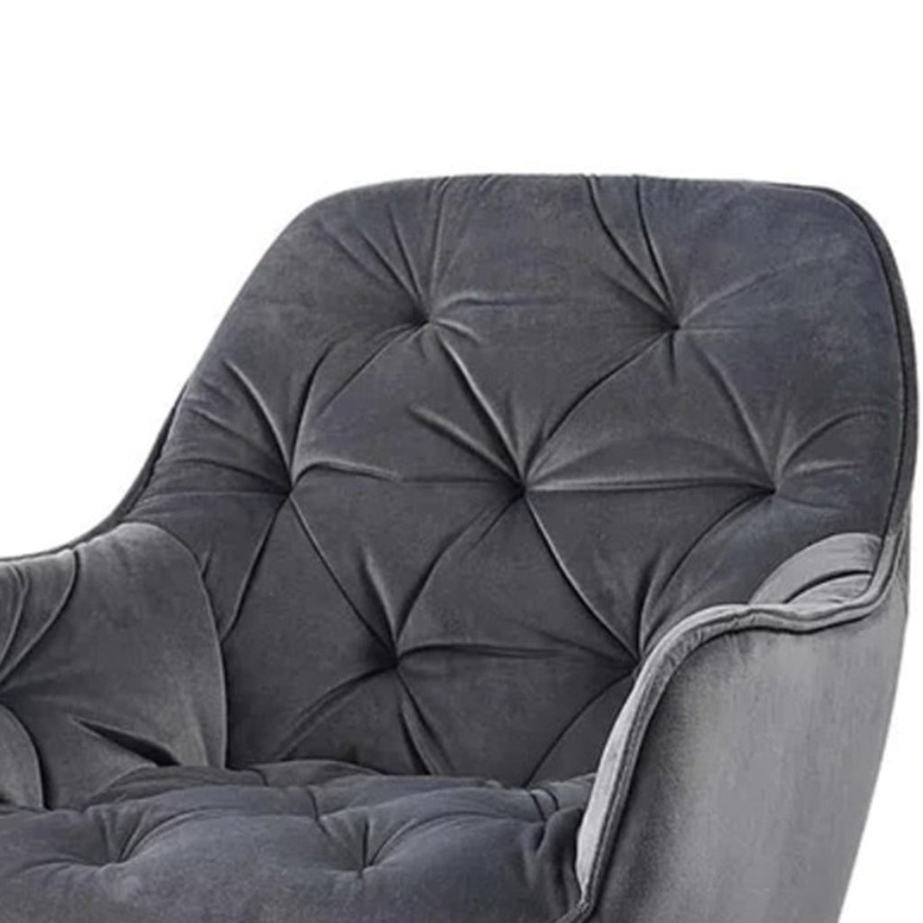 Refined Velvet Dining Designer Chair Grey