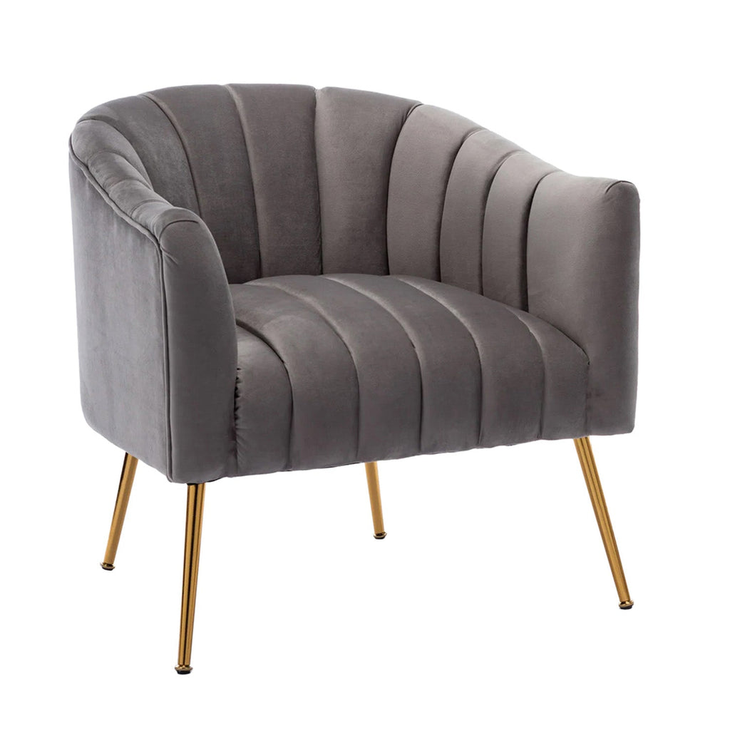 Velvet Stitch Lounge Chair Grey
