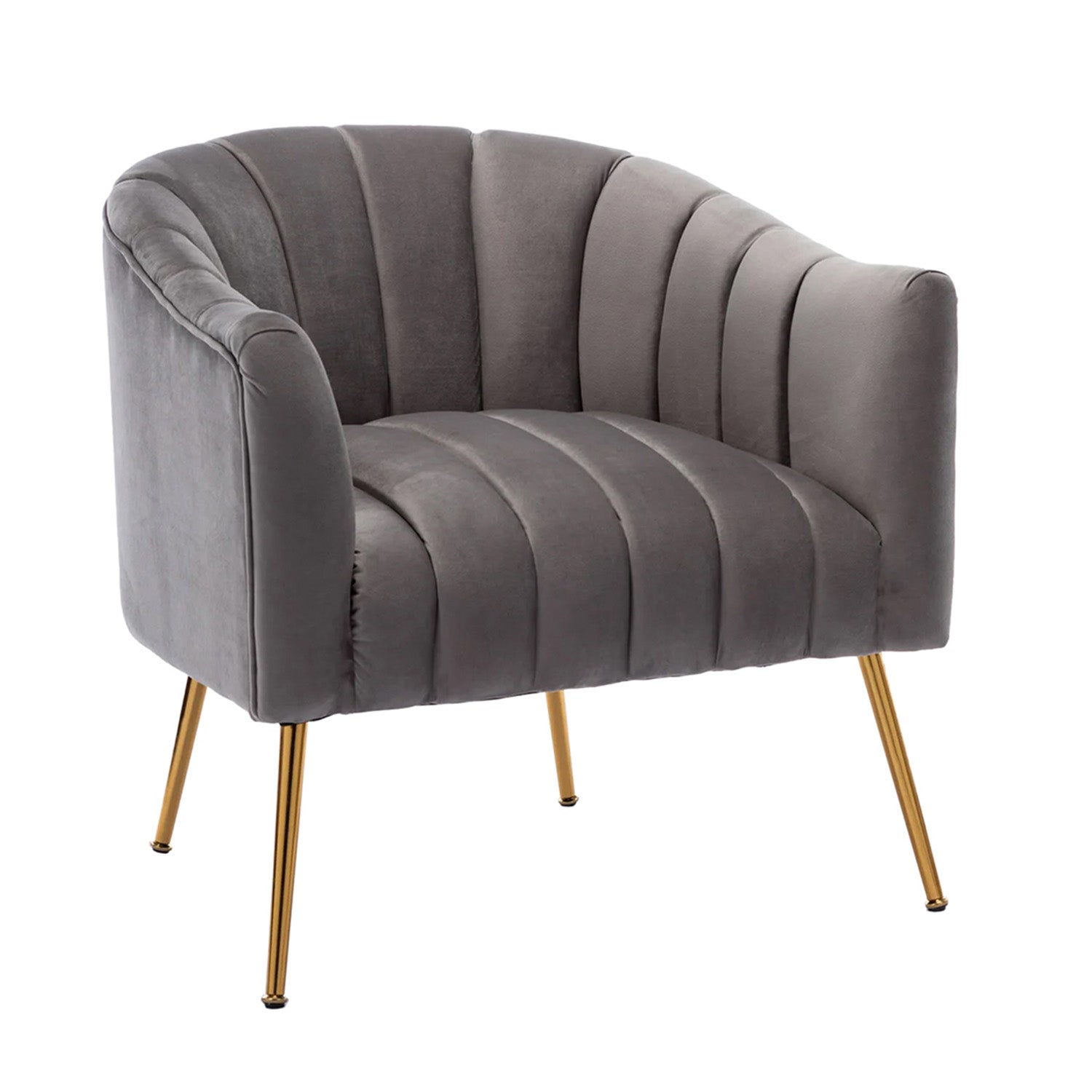 Velvet Stitch Lounge Chair Grey