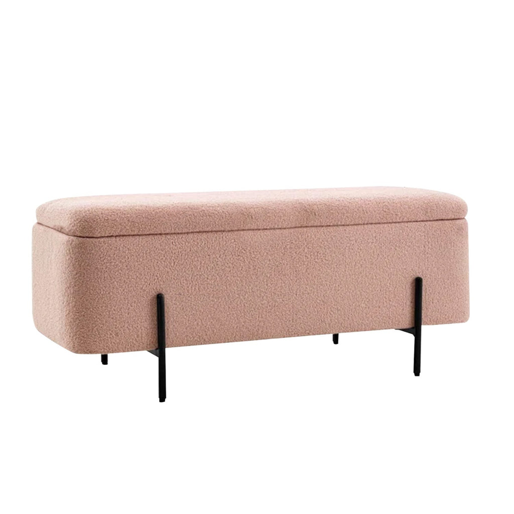 Petal Perch Pink Ottoman Bench With Storage | Nestroots