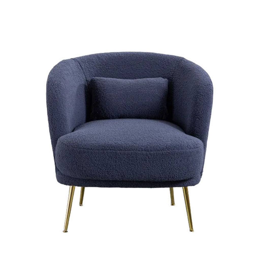 Plush Velvet Accent Chair Blue