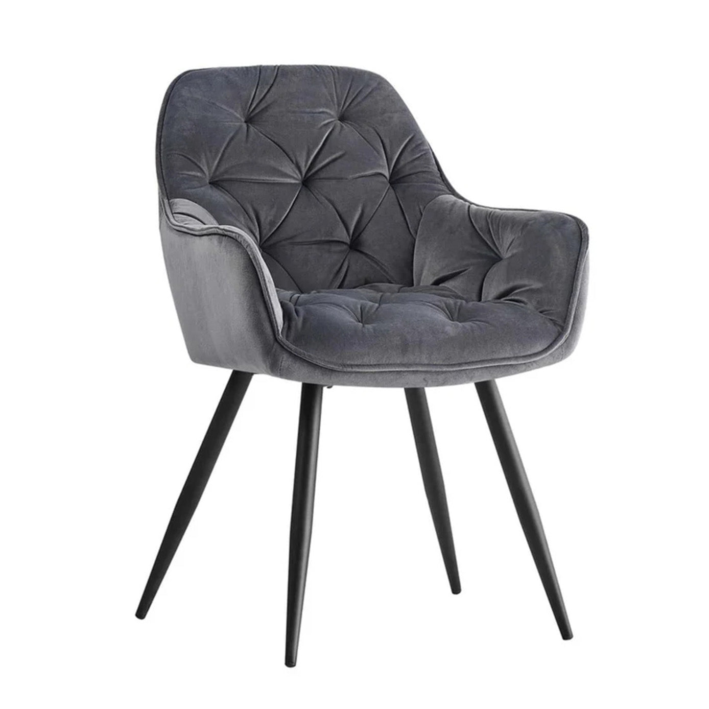 Refined Velvet Dining Designer Chair Grey