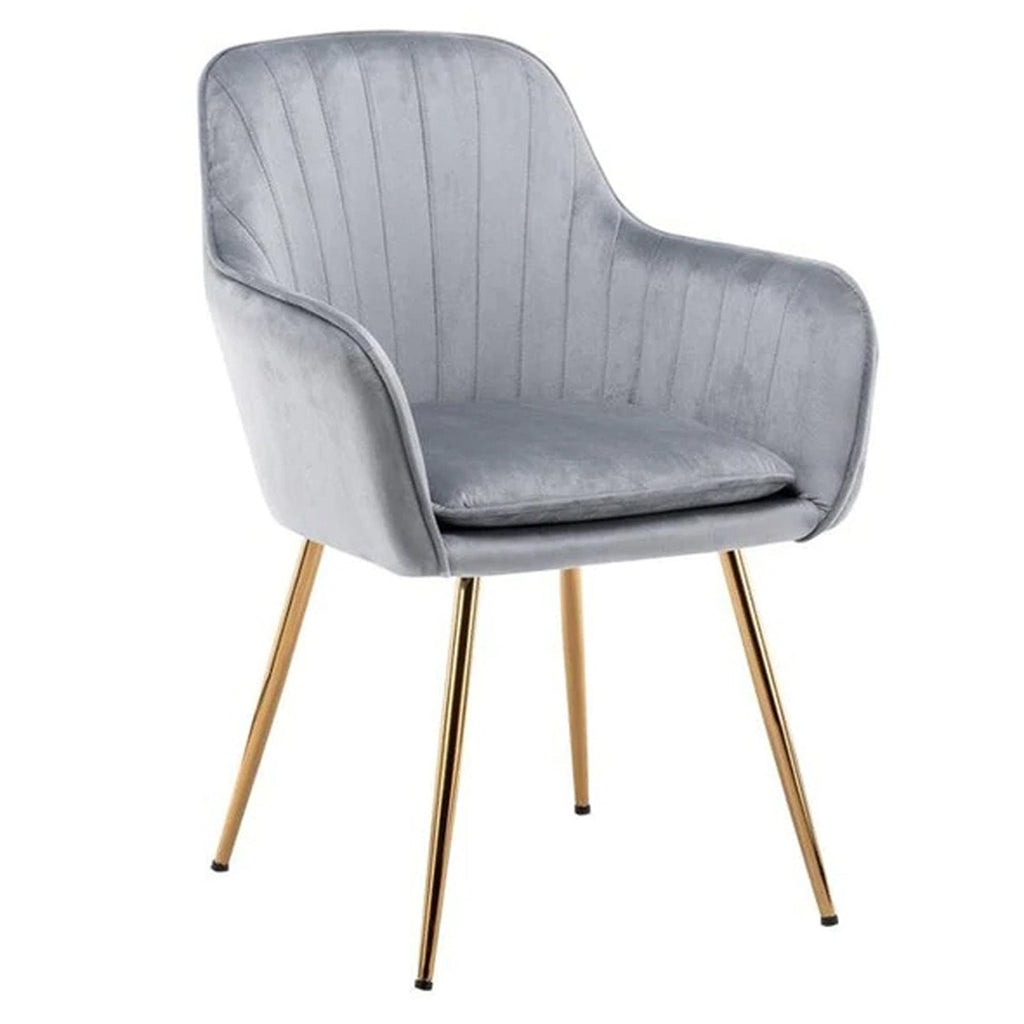 Velvet Sleek Dining Chair Grey
