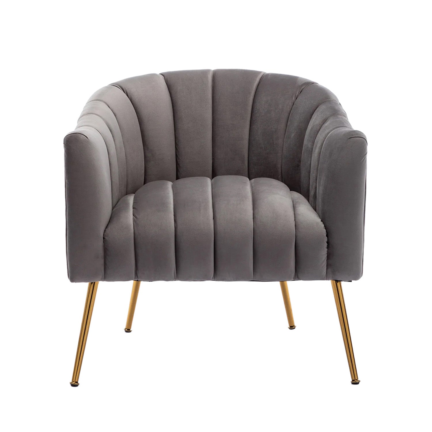 Velvet Stitch Lounge Chair Grey