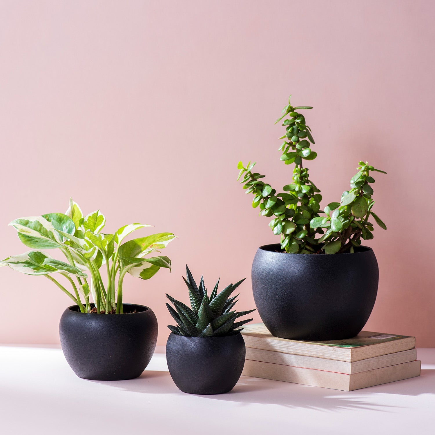 Contemporary Metal Planter Set