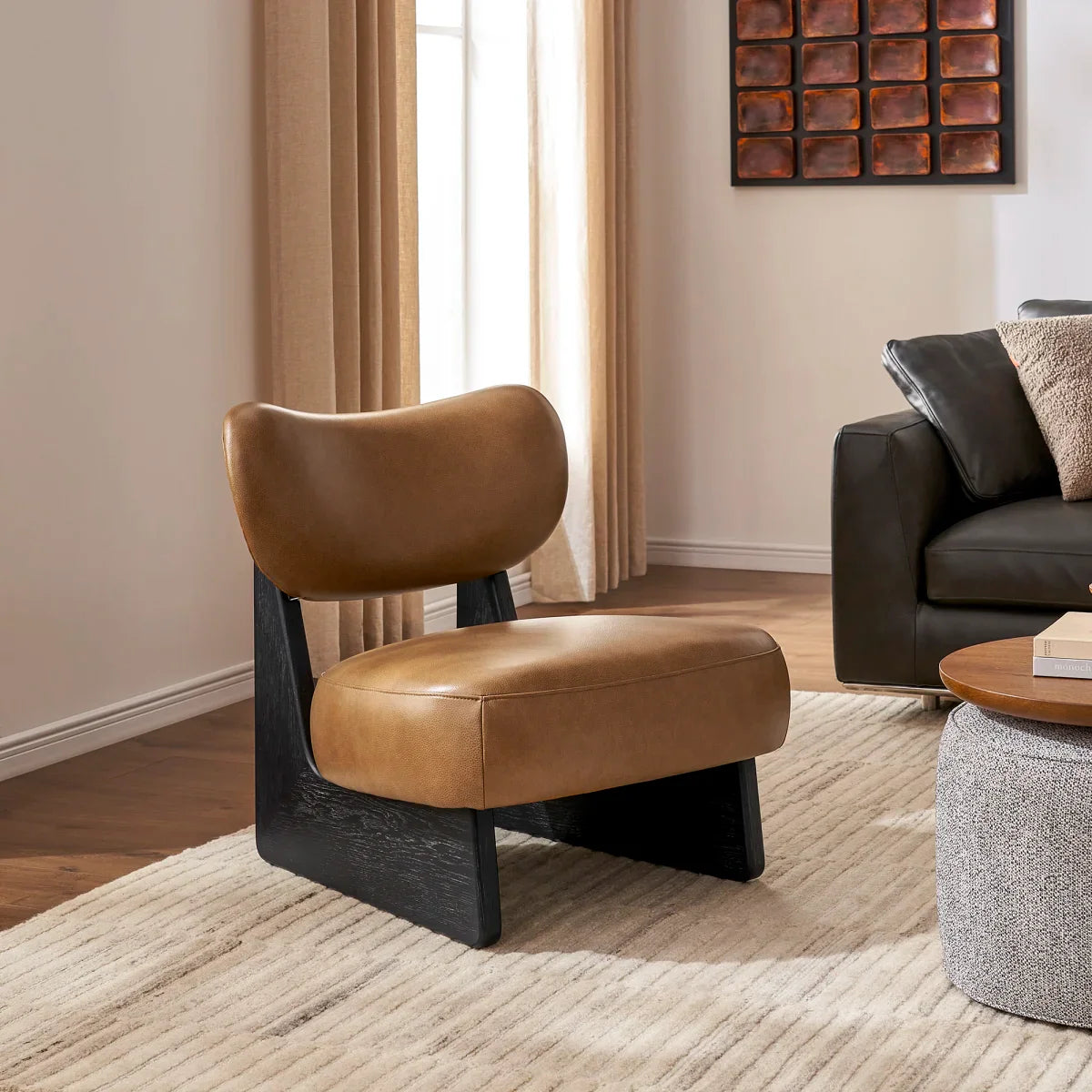Joshua Leather Accent Chair