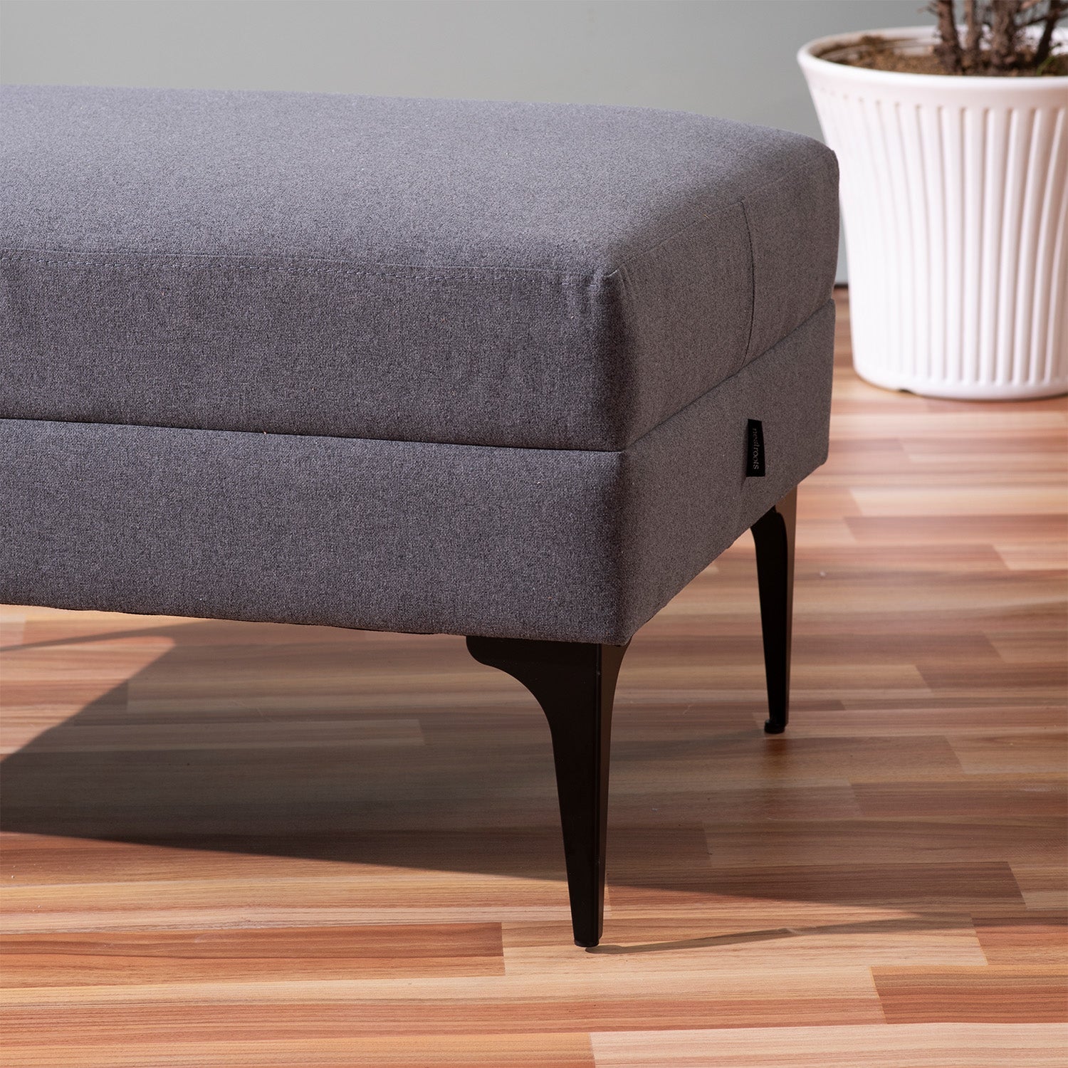 Nimbus Cloud Cube Metallic Pouf Stool in Grey Color | Nestroots