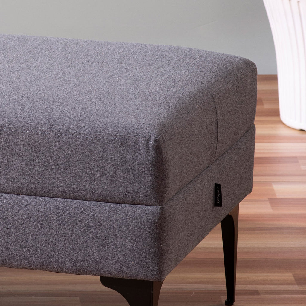 Nimbus Cloud Cube Metallic Pouf Stool in Grey Color | Nestroots