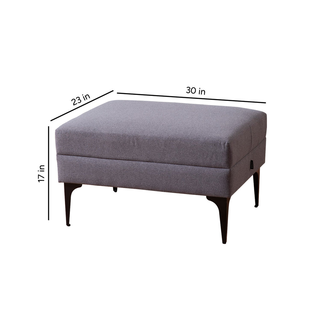 Nimbus Cloud Cube Metallic Pouf Stool in Grey Color | Nestroots