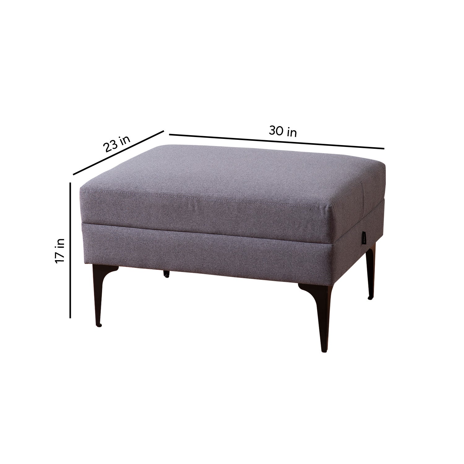 Nimbus Cloud Cube Metallic Pouf Stool in Grey Color | Nestroots