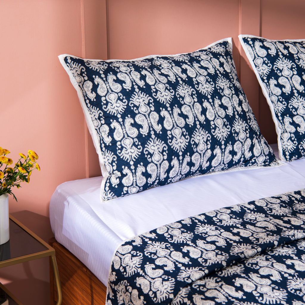 Cotton Printed Quilt & Shams